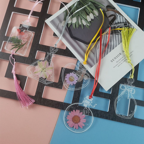 Dried flower bookmark handmade DIY material specimen plastic sealing film creative transparent handbook glass bottle sticker decorative waterproof