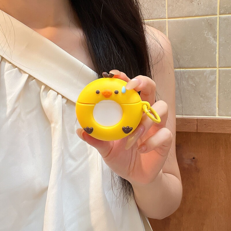 AirPods Pro 3 protective case, cute donut with hollow chick design, suitable for Apple Bluetooth earphones, silicone cartoon ear cover AirPods Pro 3 protective case, cute donut with hollow chick design, suitable for Apple Bluetooth earphones, silicone cartoon ear cover