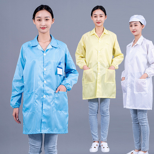 Anti-static lab coat for men with stripes, industrial factory protective clothing, anti-static, dust-proof, for women in clean rooms.