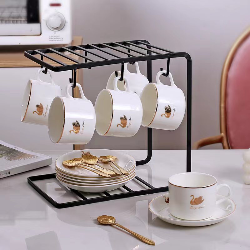 Taza de cerámica europea, taza de café, taza de café simple, taza de café doméstica, taza de café de lujo pequeña, taza de café latte de cerámica