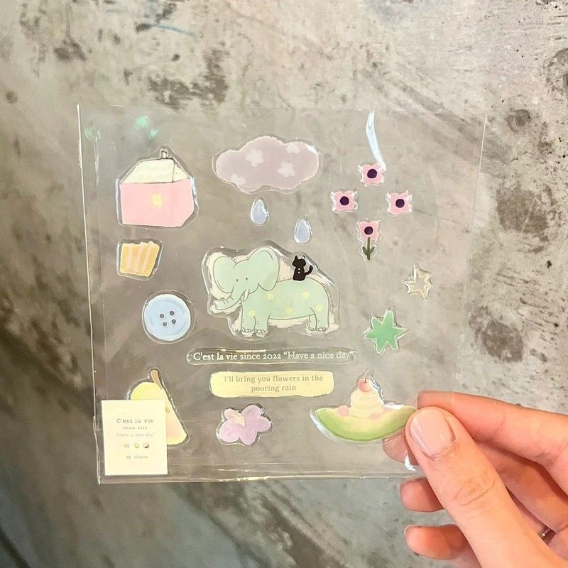 お好みのステッカー 猫の生活 ゼリーステッカー かわいい立体 DIY Guka iPad 携帯電話ケース コンピュータステッカー|undefined