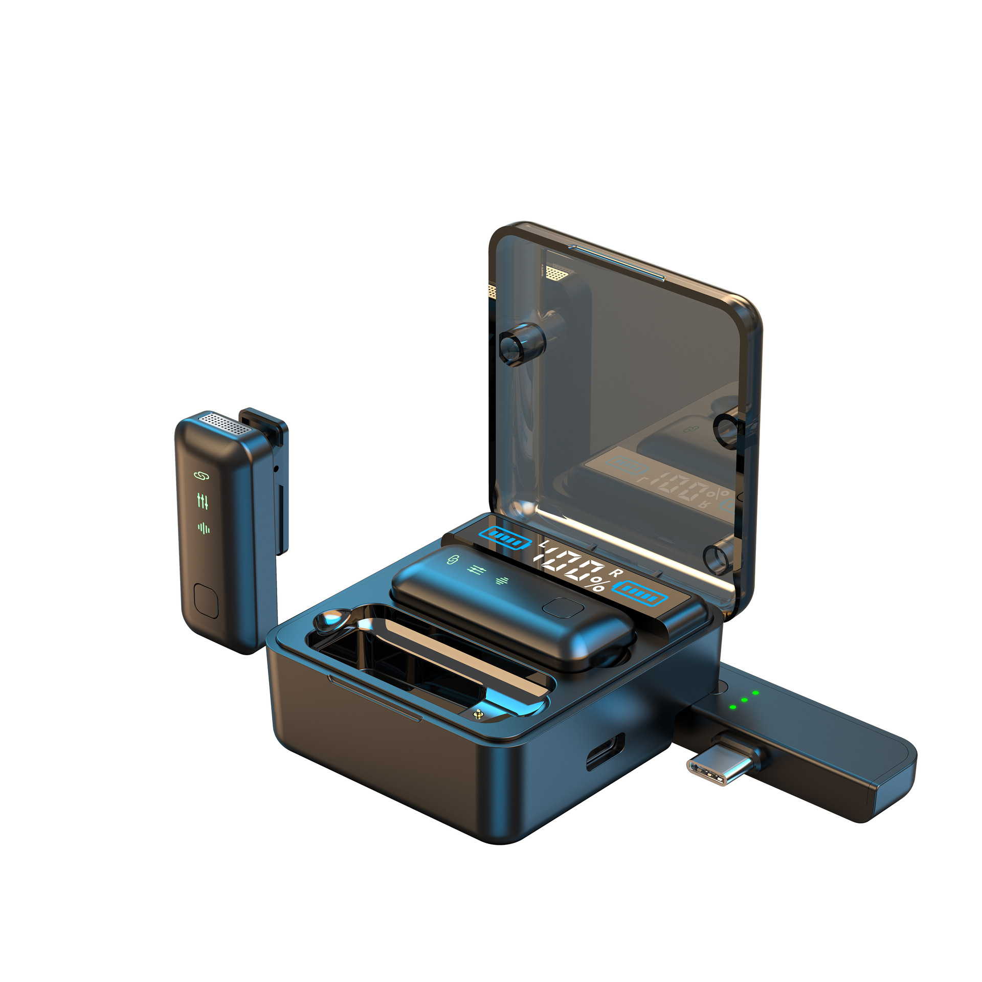 Cross-border wireless lavalier microphone outdoor mobile live streaming host exclusive noise reduction portable microphone