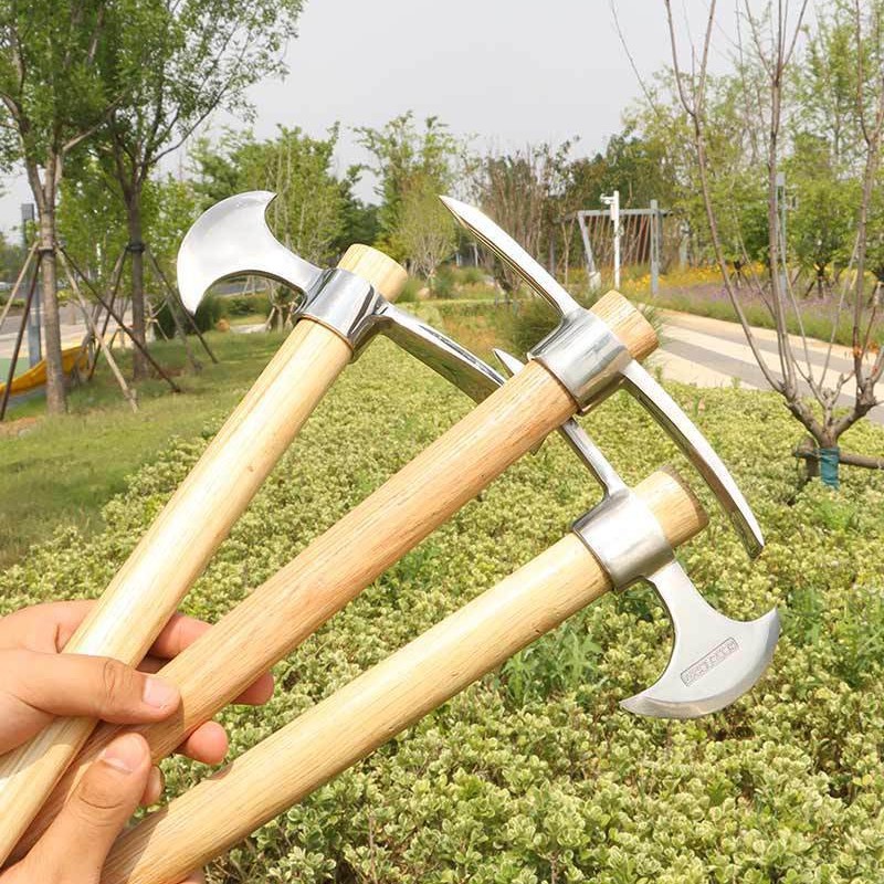 不锈钢洋镐户外多功能镐斧尖头平头农用十字镐挖笋挖树根挖桩神器
