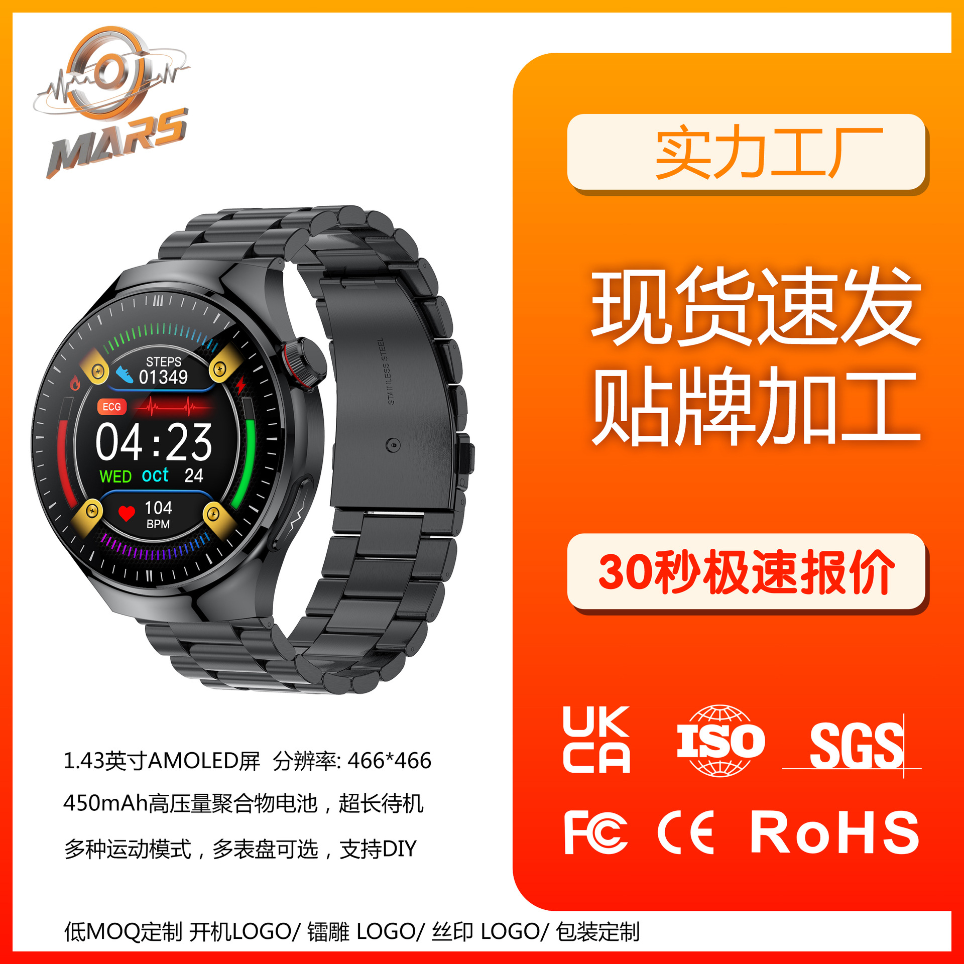 Tk26 Women's Health Smart Watch Ecg Body Fat Blood Sugar Uric Acid Blood Lipid Detection Bluetooth Call Smart Watch