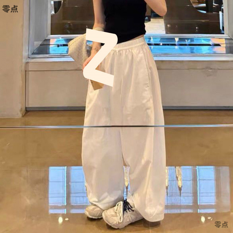 ビッグブランドの多用途の女性のパンツミニマリストの白いワイドレッグパンツ女性のための春と夏の2025新しいルーズで多用途のスリムカジュアルパンツ|undefined