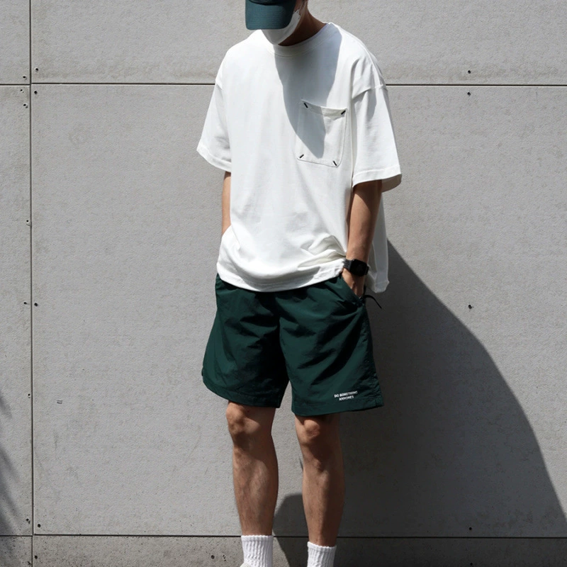 Summer Japanese retro breathable shorts, trousers for leisure, loose straight fit