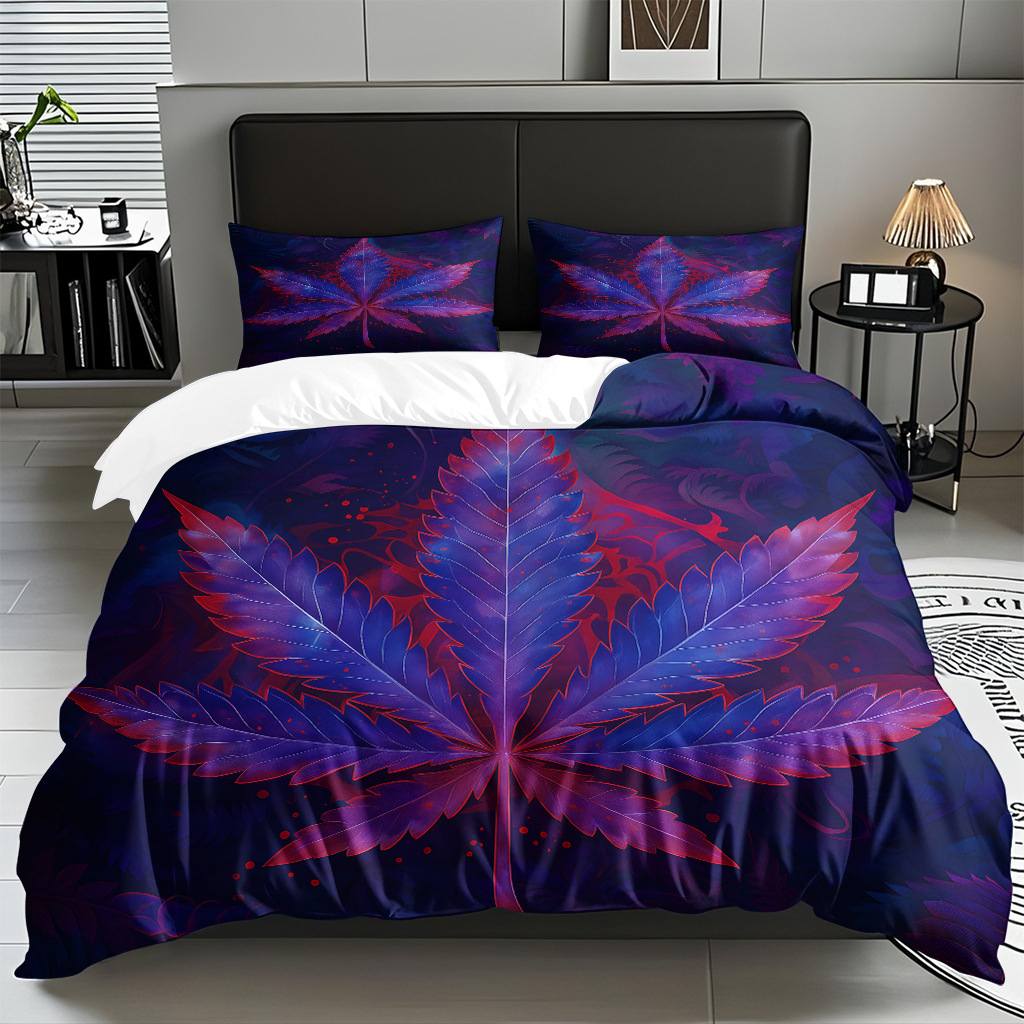 TEMU / JIT comercio exterior hogar patrón de hojas de colchón molido cubierta de colchón de tres piezas de fábrica directa a la figura puede fijarse