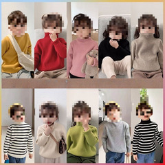 兒童毛衣針織衫2023秋冬韓版男童毛衣女童加絨打底衫毛衣0165A002