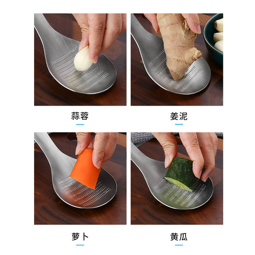 Cross-border 304 stainless steel grinder ginger grinder ginger rubbing spoon ginger milk ginger tea stirring spoon garlic wasabi machine
