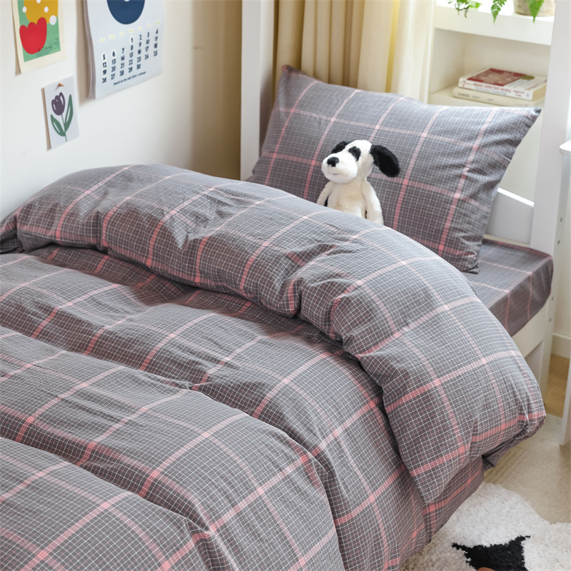 Ropa de cama, dormitorio de estudiantes, traje de tres piezas, algodón puro, 2025, sábanas nuevas, funda de edredón, universal para todas las estaciones