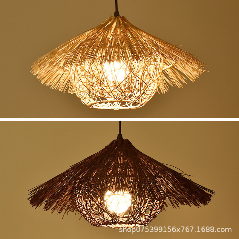 Southeast Asian Straw Hat Pendant Lamp, Farmhouse Lampshade, Retro Japanese-Style Rattan Woven Restaurant Lamp, Personalized Hot Pot Restaurant Homestay Dining Lamp Southeast Asian Straw Hat Pendant Lamp, Farmhouse Lampshade, Retro Japanese-Style Rattan Woven Restaurant Lamp, Personalized Hot Pot Restaurant Homestay Dining Lamp