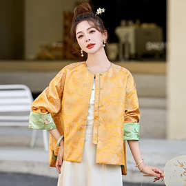 新中式国风外套女春秋2025新款高级感小个子刺绣盘扣汉服唐装上衣