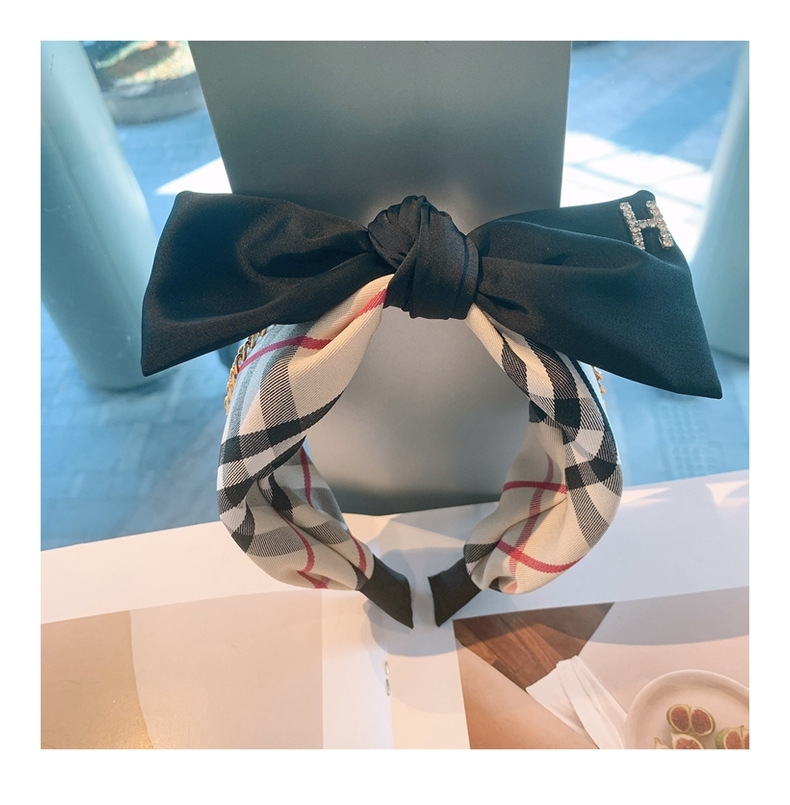 New Fashion Bow Letter H Diamond Headband display picture 5
