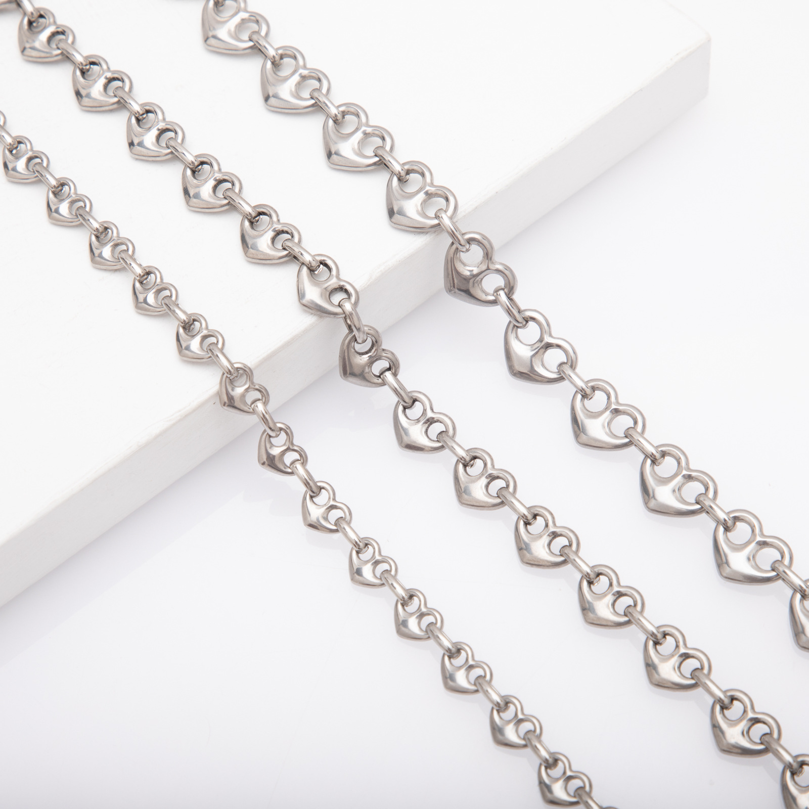 20g Weight Chain Jewelry Making Type Bracelets Classification 1 Piece Quantity 304 Stainless Steel Material Heart Shape Pattern All Seasons Season Casual Style 1 Piece 304 Stainless Steel Bracelets Chain Casual Heart Shape 10