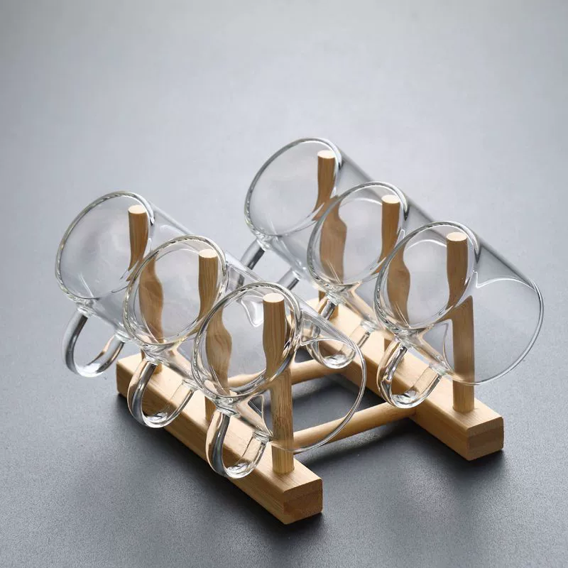 Стеклянные маленькие чайные чашки с 6 чашками. Теплостойкие прозрачные стеклянные чайные чашки мини-чашки.