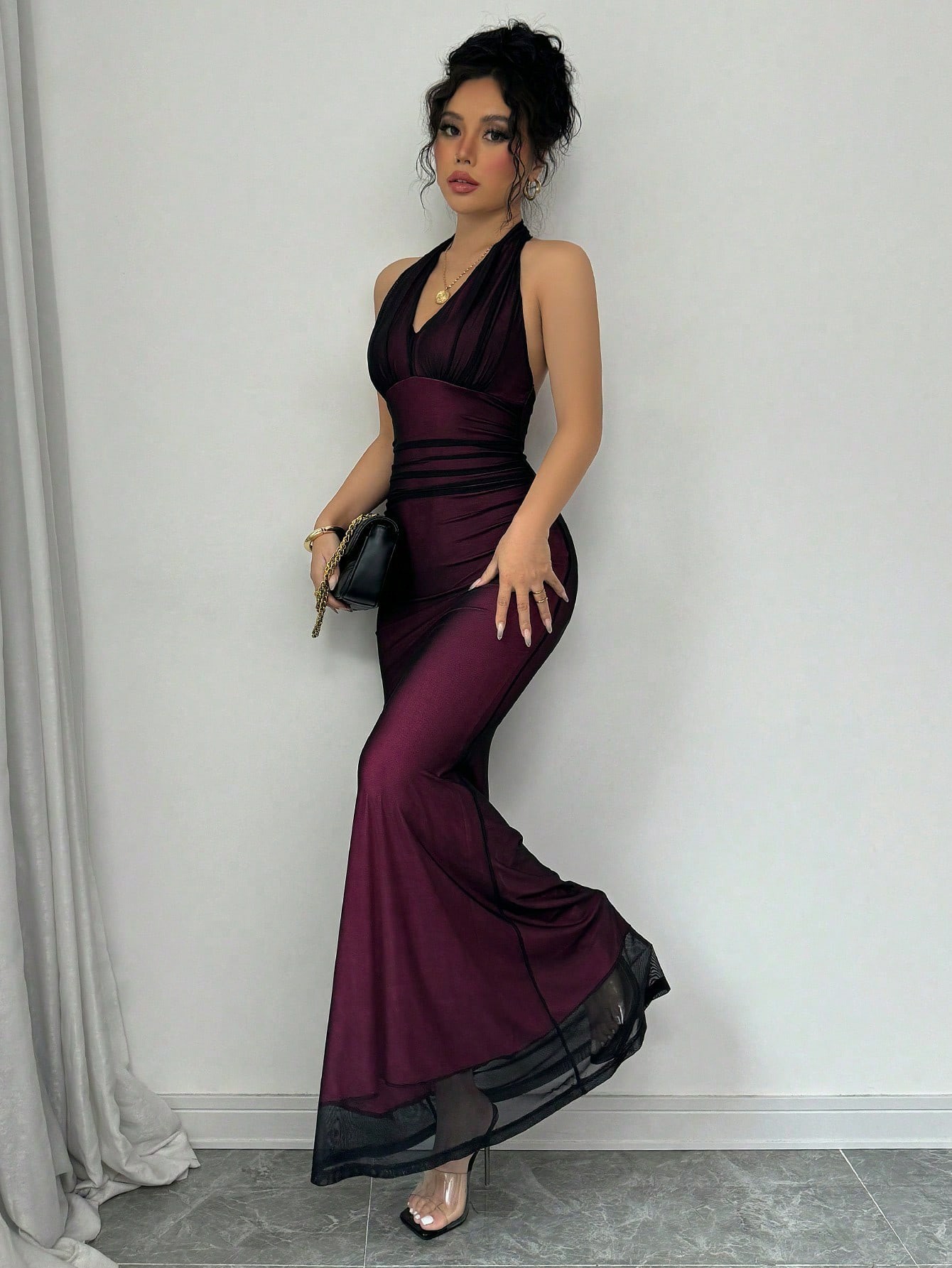 Cross-Border European And American Foreign Trade 2025 Summer New Women's Sexy Halter Mesh Pure Desire Sleeveless_ecoleips.com