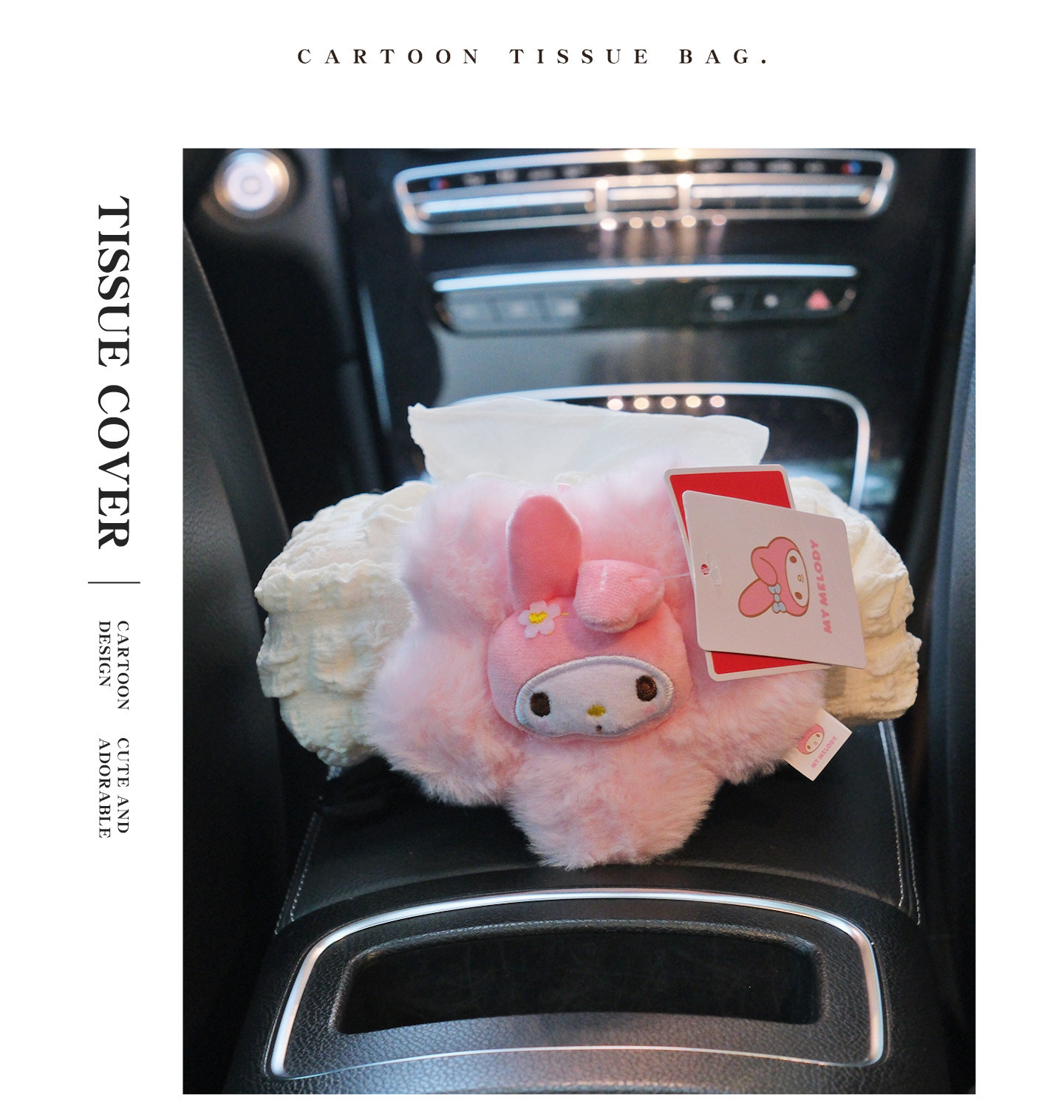 Authentic Hellokitty Sanrio Car Tissue Box Car Tissue Hanging Bag Girls Car Hanging Toilet Paper Holder