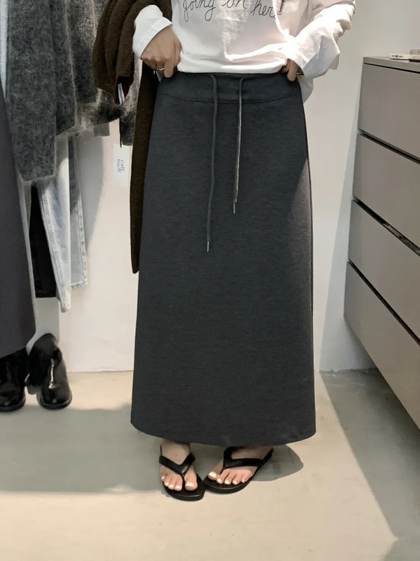 MISS密思家秋季女简约休闲百搭显瘦洋气抽绳卫衣裙半身裙女89017|undefined