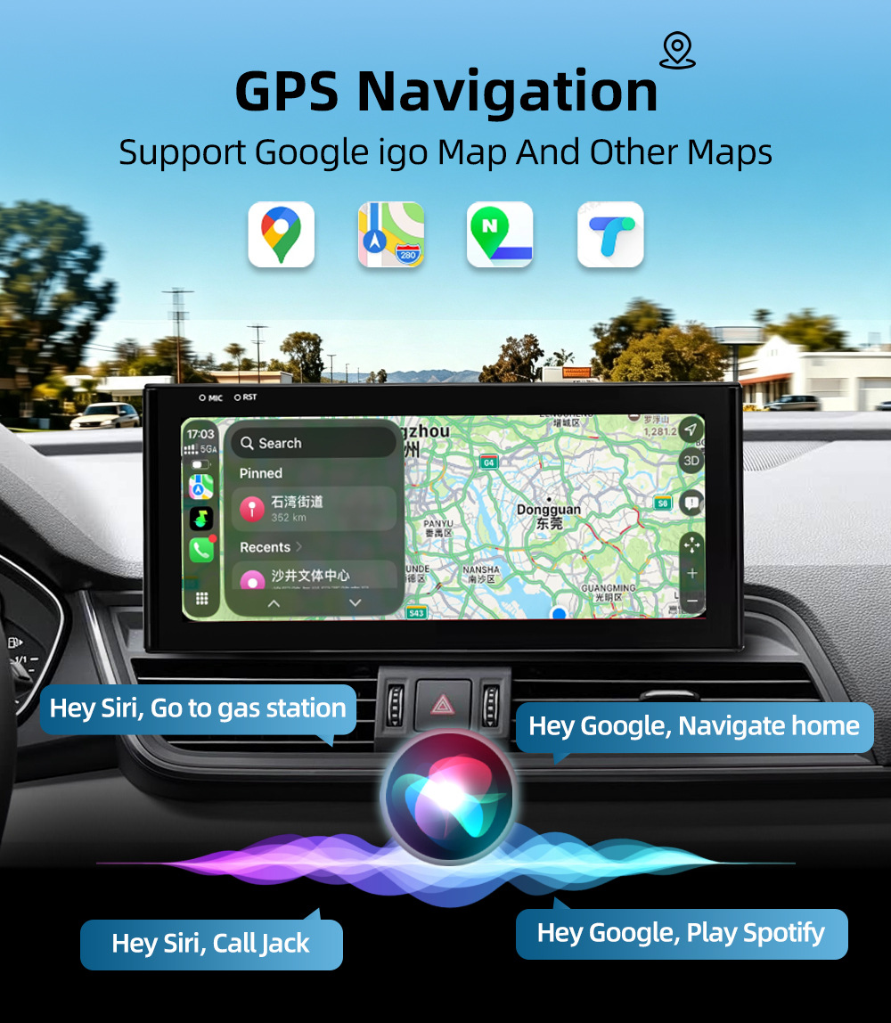 Large screen central control car navigation system compatible with Audi Q5L FY 2018-2021, Android wireless Carplay