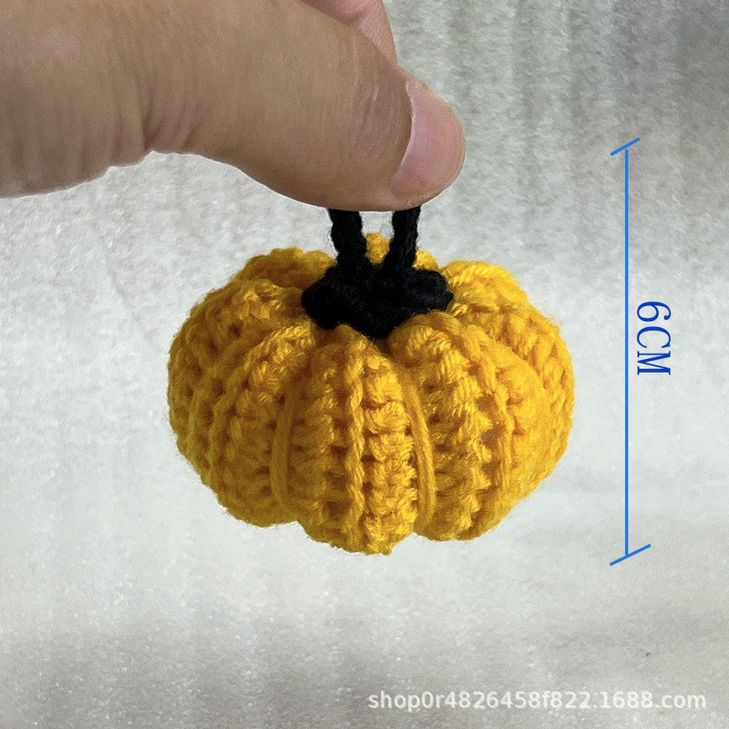ハロウィンニット花完成品かぼちゃかぼちゃかぎ針編みストラップ新作手作り毛糸キーアクセサリー魔法漫画|undefined