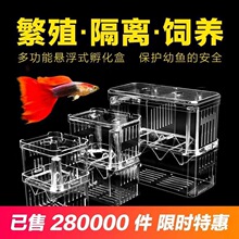 鱼缸孵化盒孔雀鱼斗鱼隔离盒小鱼缸鱼苗小鱼产卵器水族冲氧繁殖盒