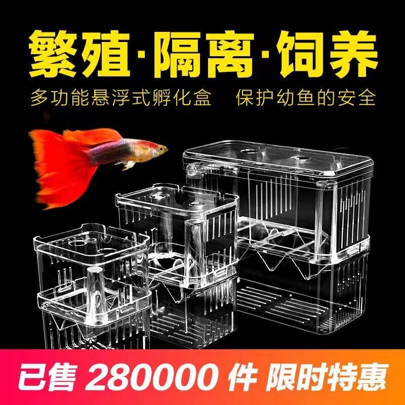 Fish Tank Hatching Box, Guppy Fish Isolation Box, Small Fish Tank, Fry, Small Fish Spawning Device, Aquarium Oxygenated Breeding Box
