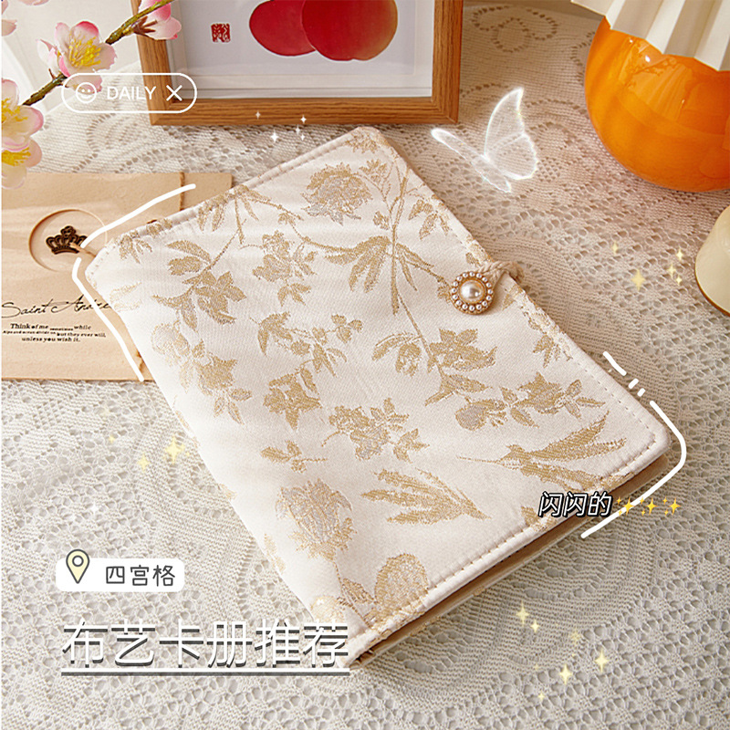 Nuevo libro de tarjetas de tela china de alto valor satén bordado álbum de fotos de 3 pulgadas de tarjetas de amado