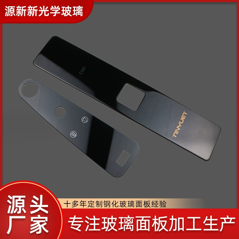 Шэньчжэньские производители на заказ умная домашняя закаленная стеклянная панель глубокая обработка отверстие электронный дверной замок стеклянная панель