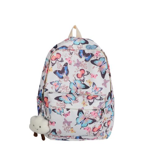  Spring and Summer New Casual Backpack Korean Style High School Student Bag Junior High School Student Backpack Butterfly Backpack