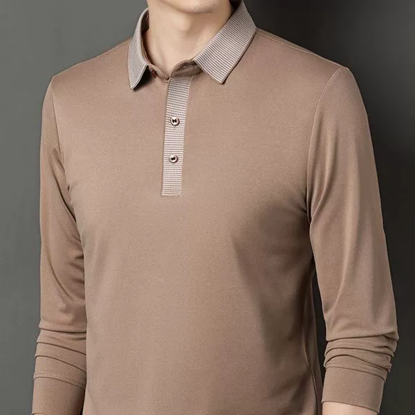 2023 Футболка с длинными рукавами, Мужская нижняя рубашка, осенне-зимняя тонкая дышащая футболка, однотонный топ, новая футболка, мужская рубашка Поло