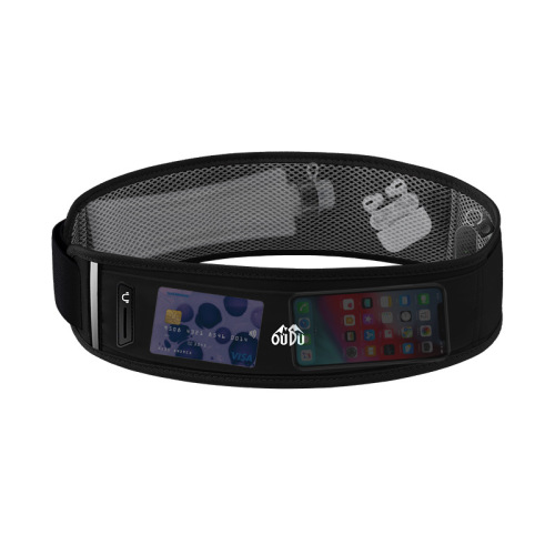 Running waist bag with water bottle, mobile phone bag, men's sports bag, women's summer fitness marathon equipment, thin invisible belt