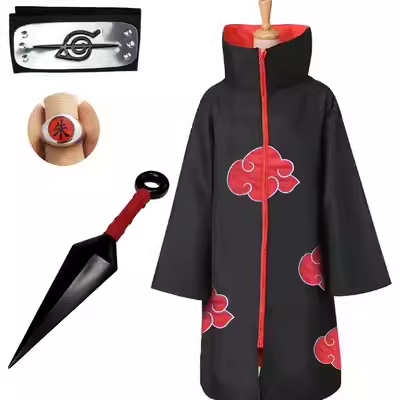 Роба Наруто Красное облако Итachi Ниндзя Плащ Акацуки Организация Cos Clothing В peripheral Cosplay Cosplay