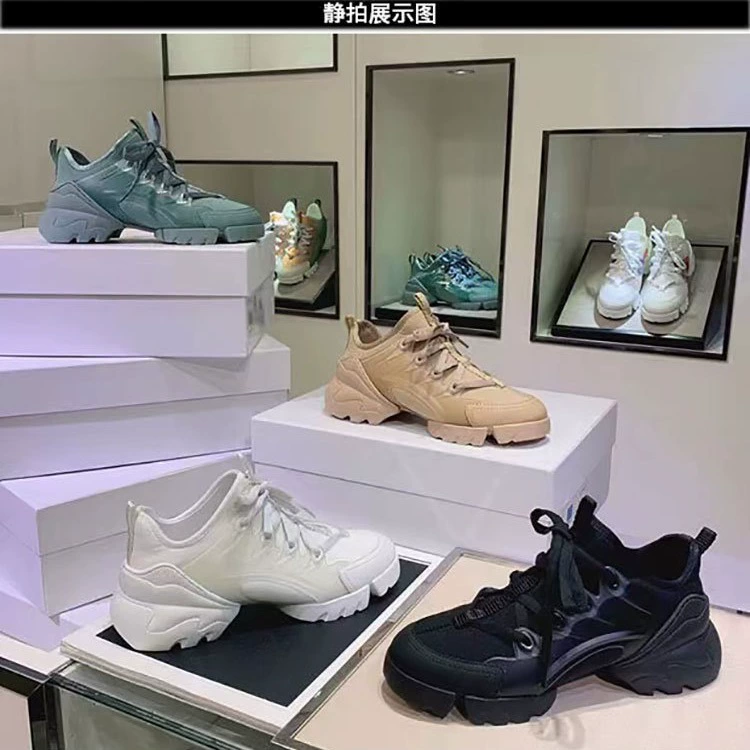 Элитные женские кроссовки D-бренда 2024 года, новые, на толстой подошве, увеличивающие рост, спортивные, из натуральной кожи, повседневные, универсальные, на платформе