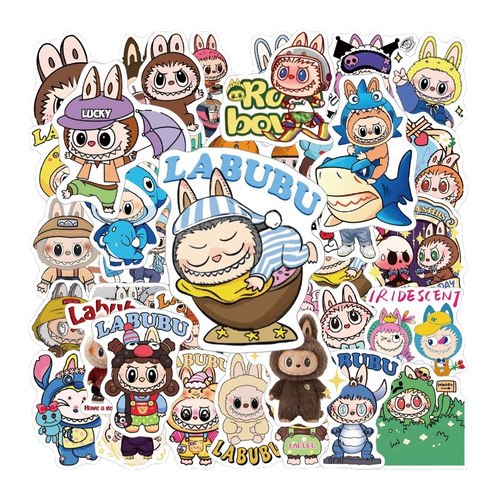 50 Labubu stickers trendy toys accessories for notebooks, laptops, and mobile phones, specially designed for Southeast Asia cross-border trade