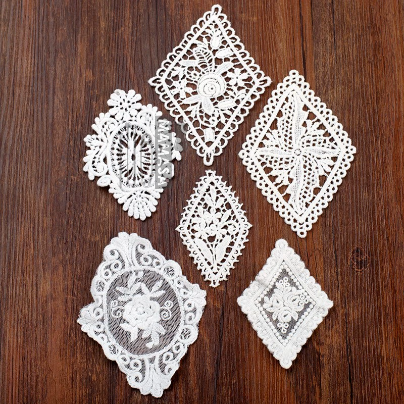 Гидрорастворимая вышивка ромбовидная кружевная заплатка, DIY, ткань для одежды, декоративные аксессуары