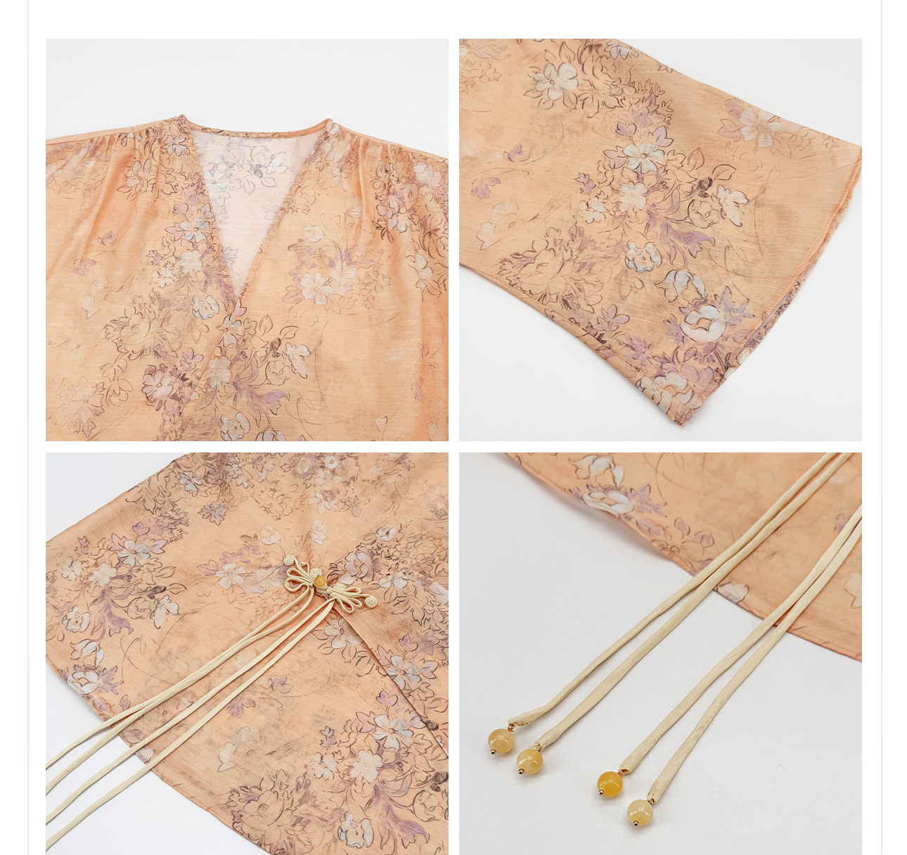 Bộ đồ bộ nữ phong cách Trung Hoa mới, áo rộng quần ống rộng họa tiết jacquard, form suông thoải mái — Trang chủ, bộ đồ, Quần dài chi tiết 13