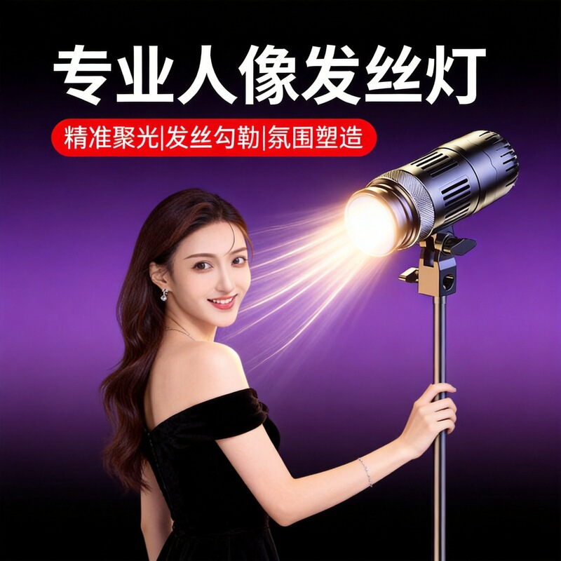 Multifunctional background adjustable focus hair-beautifying light for girls' live streaming photography and indoor video recording