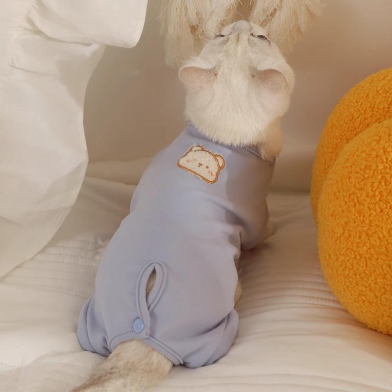 Ropa de gato otoño y invierno para evitar la pérdida de pelo pijama para proteger el estómago para evitar el frío mascota gato gato gatito gato de cuatro patas