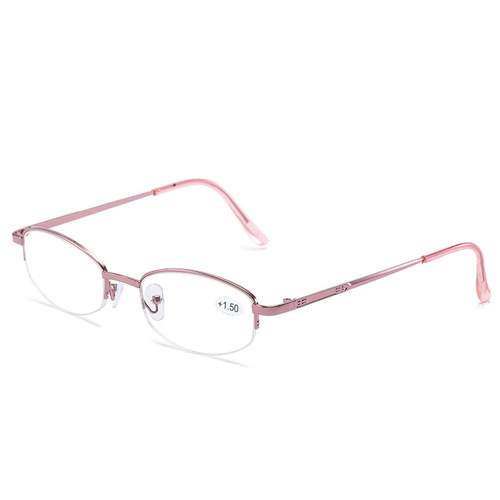 Women's Blue Light Blocking Reading Glasses Trendy Personality Metal Half-Rim Hook Nose Reading Glasses HD Business Style Reading Glasses