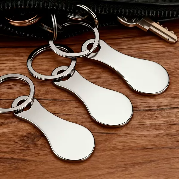 Stainless Steel Token Holder for Foreign Trade Cross-Border Shopping, Shopping Cart Keychain, Metal Accessory Pendant
