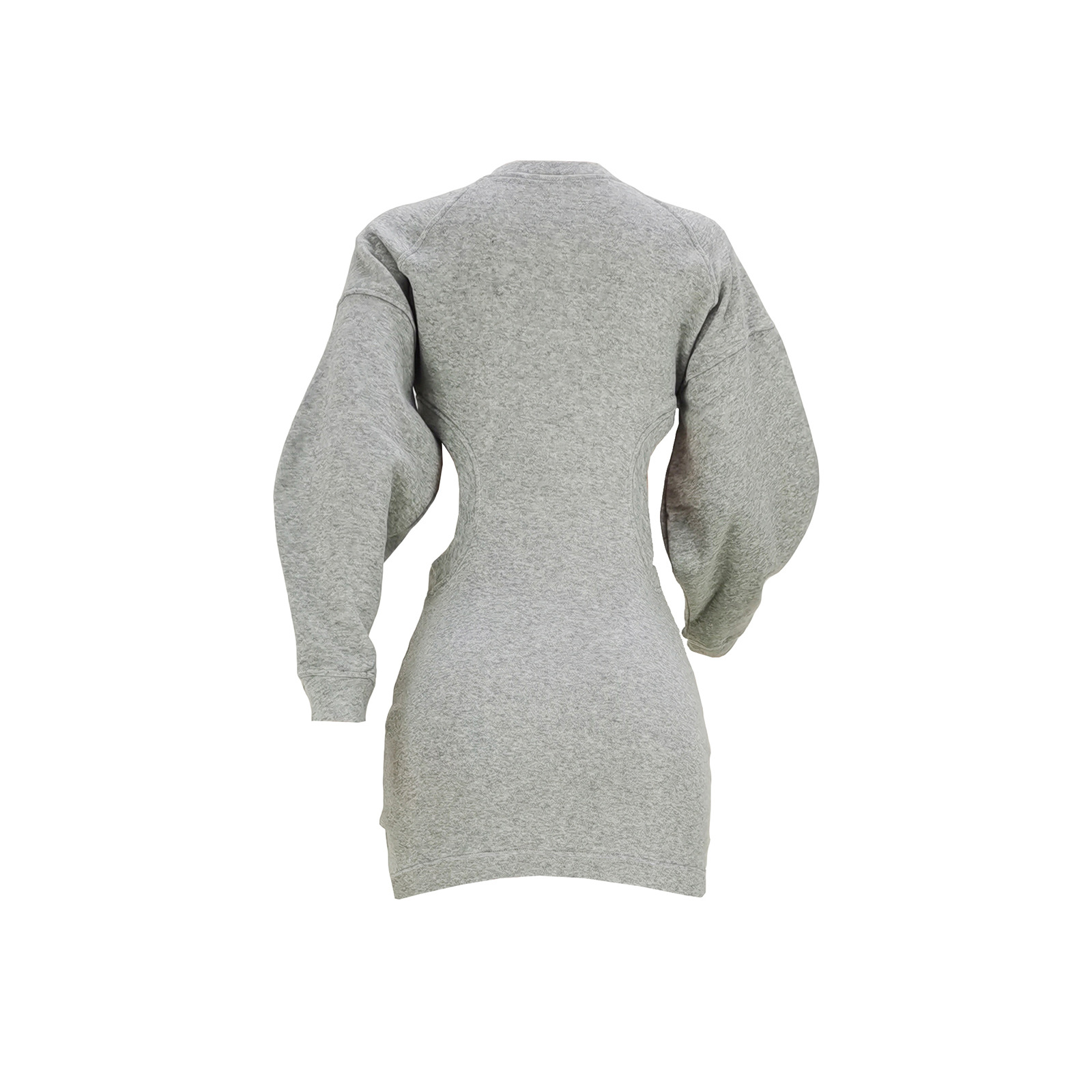 hollow round neck lantern sleeve sweatshirt dress NSYFC111913