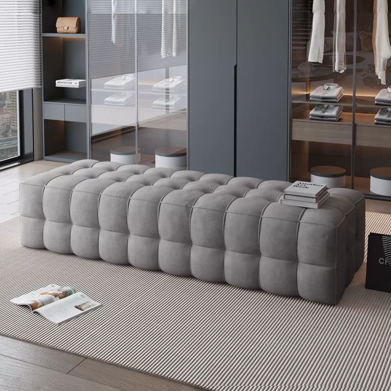 Легкая роскошная бархатная скамейка для переобувания в итальянском стиле, длинная скамейка, подставка для ног в гостиной, диван для магазина одежды, конец кровати в спальне.