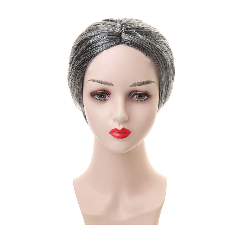 Amazon escuela 100 días gris abuelo peluca abuela peluca carta dama estilo vieja dama peluca