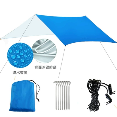 Canopy Tent Outdoor 3-4: Avtomobil yan çətirləri - silver-coated-blue-100145cm-without-accessories