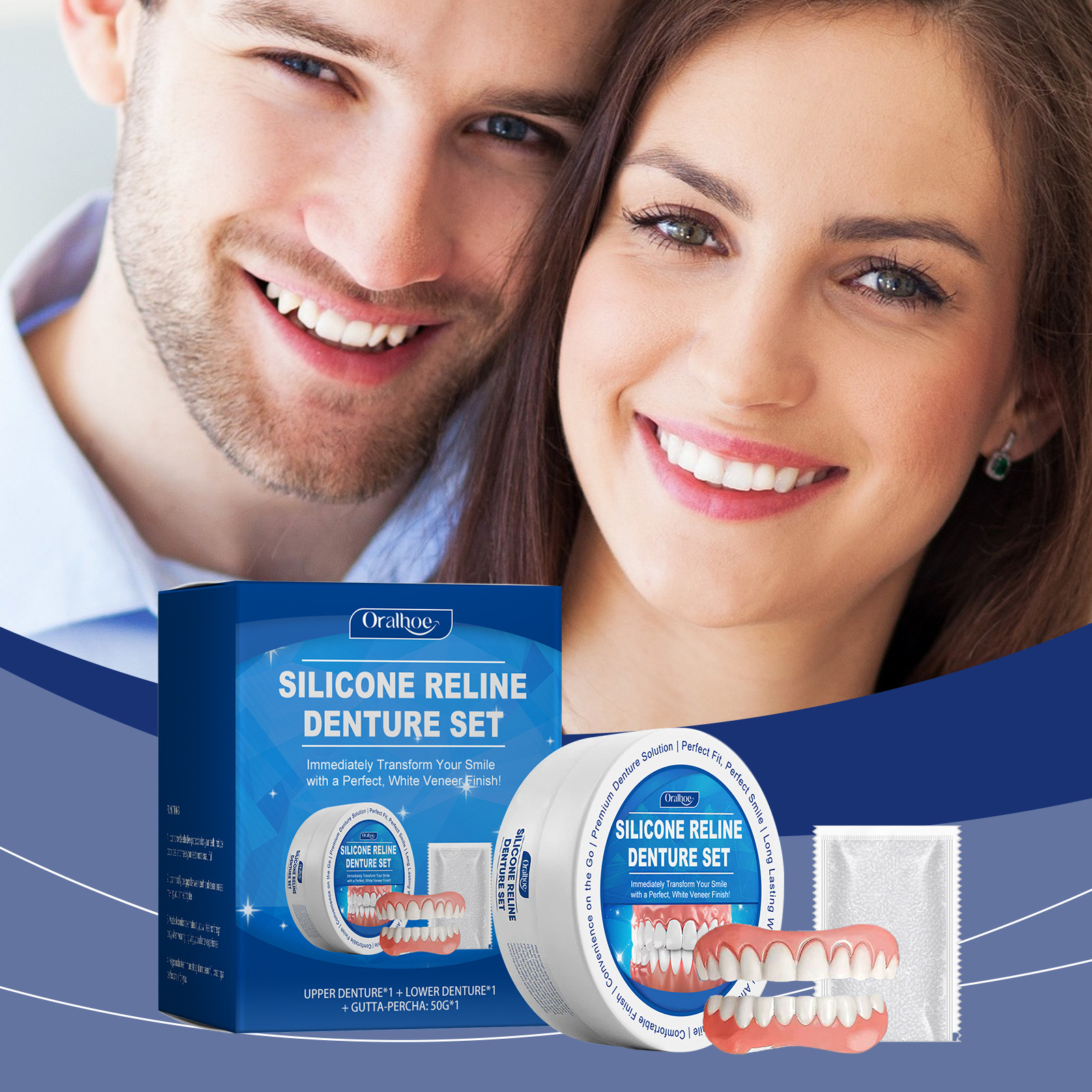 Oralhoe Modified Denture Braces to Enhance the Appearance of Your Smile and Comfortable Material to Complete the Denture Set