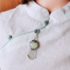 輕古風中式復古壓襟批發旗袍鍍銀斜襟衣胸針別針掛飾女士國風胸飾