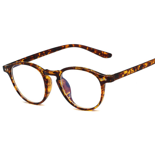 New tr90 anti-blue light glasses 2318 men and women retro flat glasses cross-border round frame plain computer goggles