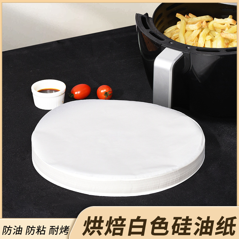 Pooh redondo espesado papel para hornear papel de barbacoa de silicona a prueba de aceite de papel para hornear alimentos de alta temperatura resistente al aire sartén estera