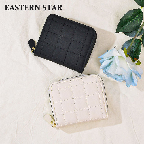 E-commerce  new student wallet cute tofu bag solid color soft leather coin clip large inventory