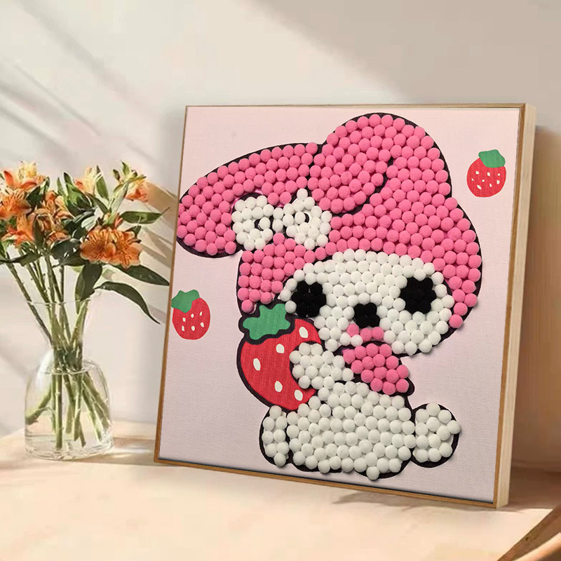 子供は毛玉をいっぱいにしてdiy手作りの材料を作って、益智玩具のアイデアを作って絵を貼ります。|undefined